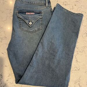 Hudson Women's Mid-Rise Straight Leg Jeans Blue Standard Size 10
